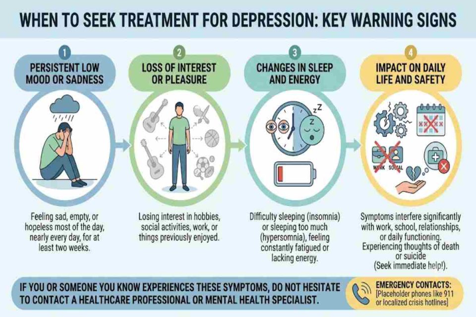 explain when you should seek treatment for depression