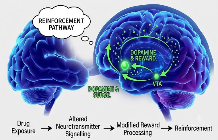 how drug-related dopamine activity works